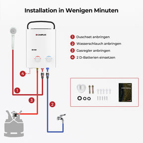 Camplux AY132 Tankless Gasdurchlauferhitzer