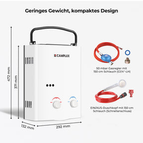 Camplux AY132 Tankless Gasdurchlauferhitzer