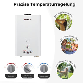 Camplux BW422GR Großartig Gasdurchlauferhitzer